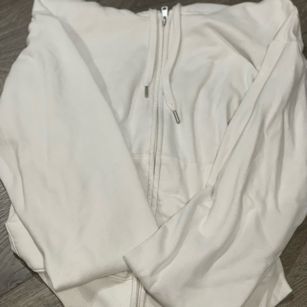 White Zip-Up Hoodie